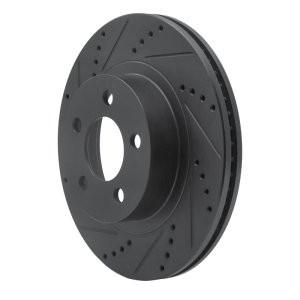 Ford Ranger Brake Rotor (1) - Front Left - R1 Concepts - Drilled & Slotted - Black - `01-`11